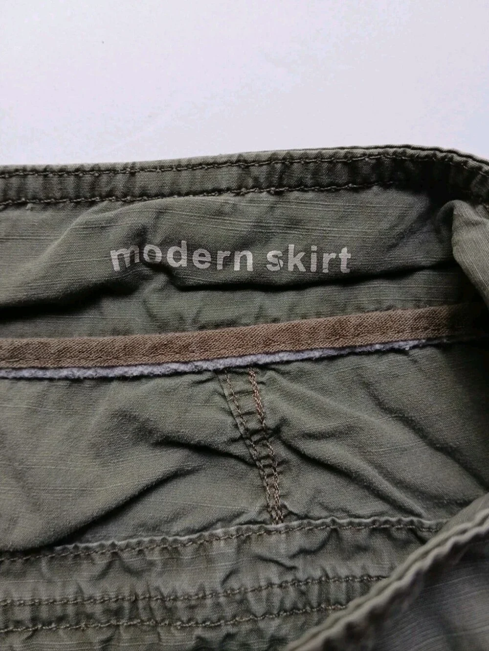 Sonoma Modern Fit Olive Green Skirt Size 16 Utility Cargo Pockets